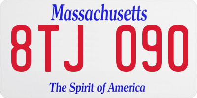 MA license plate 8TJ090