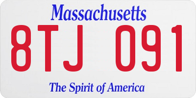 MA license plate 8TJ091