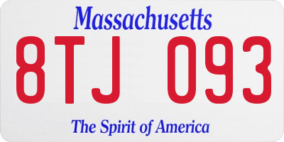 MA license plate 8TJ093