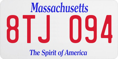 MA license plate 8TJ094