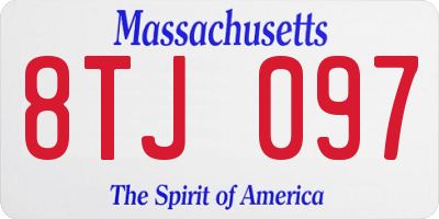 MA license plate 8TJ097