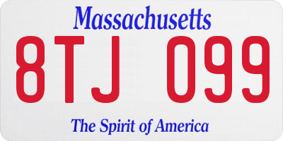 MA license plate 8TJ099