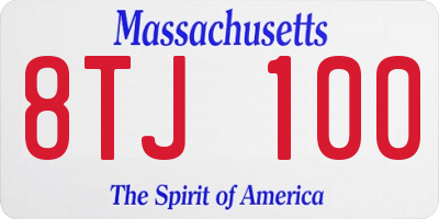 MA license plate 8TJ100