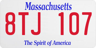 MA license plate 8TJ107