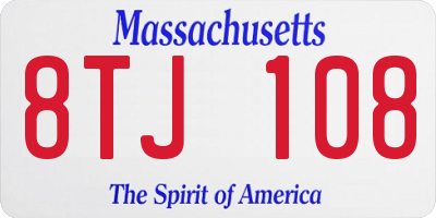 MA license plate 8TJ108