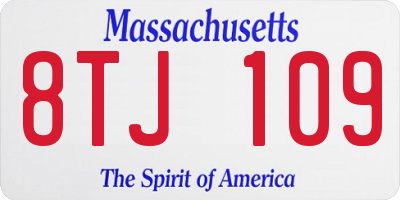 MA license plate 8TJ109