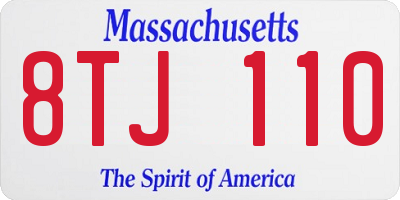 MA license plate 8TJ110