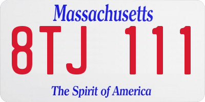 MA license plate 8TJ111