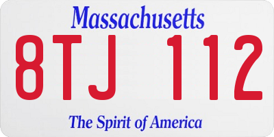 MA license plate 8TJ112