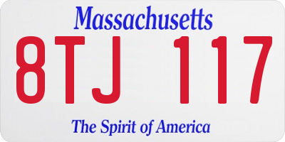 MA license plate 8TJ117