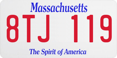 MA license plate 8TJ119