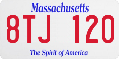 MA license plate 8TJ120
