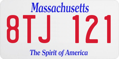 MA license plate 8TJ121