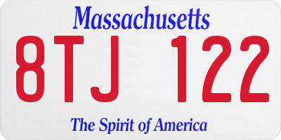 MA license plate 8TJ122