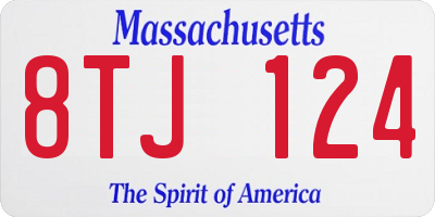 MA license plate 8TJ124