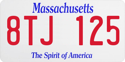 MA license plate 8TJ125