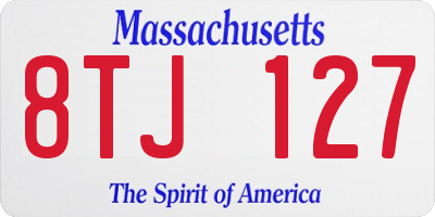 MA license plate 8TJ127