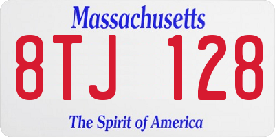 MA license plate 8TJ128
