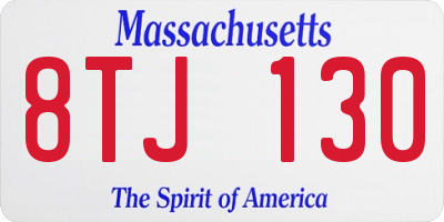 MA license plate 8TJ130