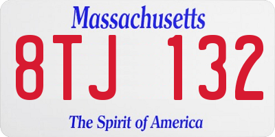 MA license plate 8TJ132