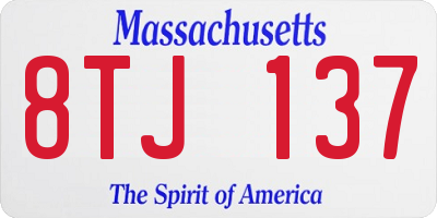 MA license plate 8TJ137