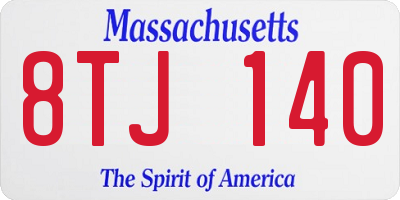 MA license plate 8TJ140