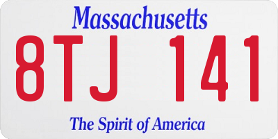MA license plate 8TJ141