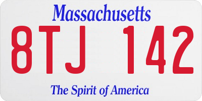 MA license plate 8TJ142