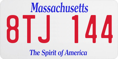 MA license plate 8TJ144