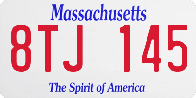 MA license plate 8TJ145