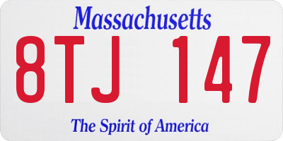 MA license plate 8TJ147