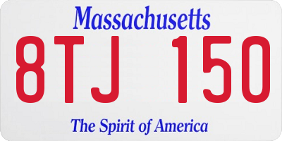 MA license plate 8TJ150