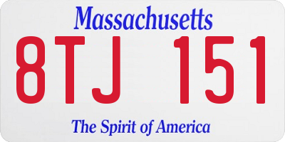 MA license plate 8TJ151