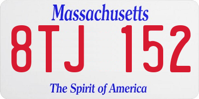 MA license plate 8TJ152