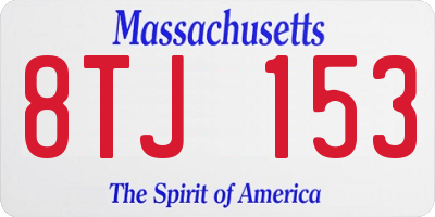 MA license plate 8TJ153