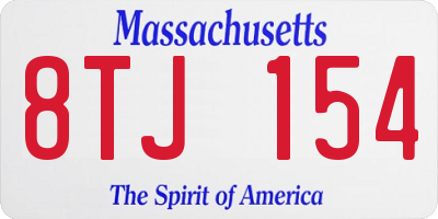 MA license plate 8TJ154