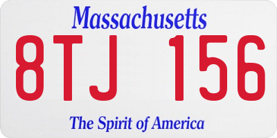 MA license plate 8TJ156
