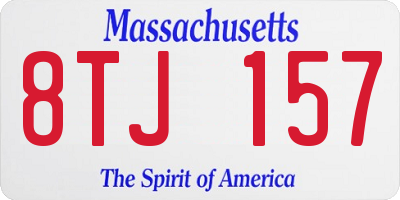 MA license plate 8TJ157