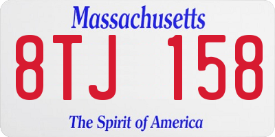 MA license plate 8TJ158