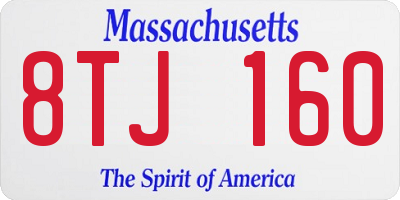 MA license plate 8TJ160