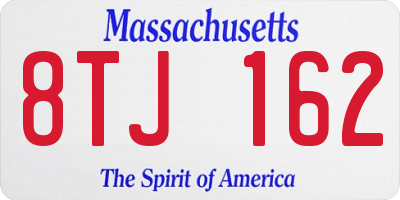MA license plate 8TJ162