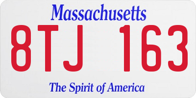 MA license plate 8TJ163