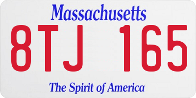 MA license plate 8TJ165