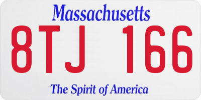 MA license plate 8TJ166
