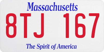 MA license plate 8TJ167