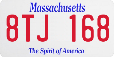 MA license plate 8TJ168