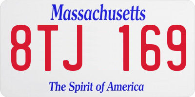 MA license plate 8TJ169