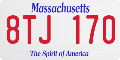 MA license plate 8TJ170