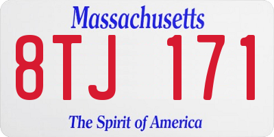 MA license plate 8TJ171