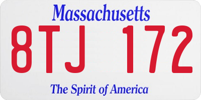 MA license plate 8TJ172